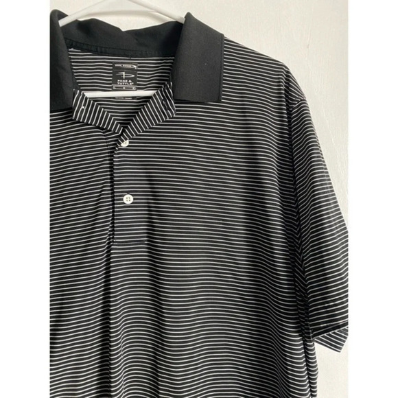 Page & Tuttle • Black White Striped Golf Polo - Picture 2 of 4